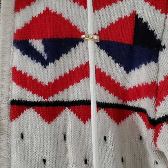 Gianfranco Ferré Vintage Fair Isle Aztec Heavyweight Hooded Full Zip Sweater - Picture 7 of 16